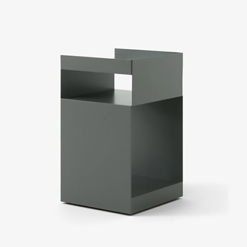 Contemporary Scandinavian Wood Metal Irregular Rectangle End Table 3-Tier For Bedroom & Living Room