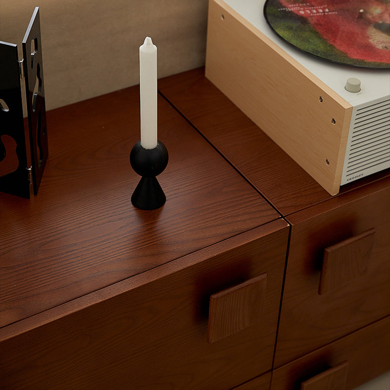 Traditional Vintage Solid Wood Square Rectangular Side Table With 2 Drawers For Bedroom & Living Room