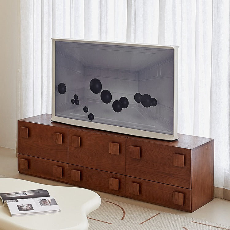 Traditional Vintage Solid Wood Square Rectangular Side Table With 2 Drawers For Bedroom & Living Room