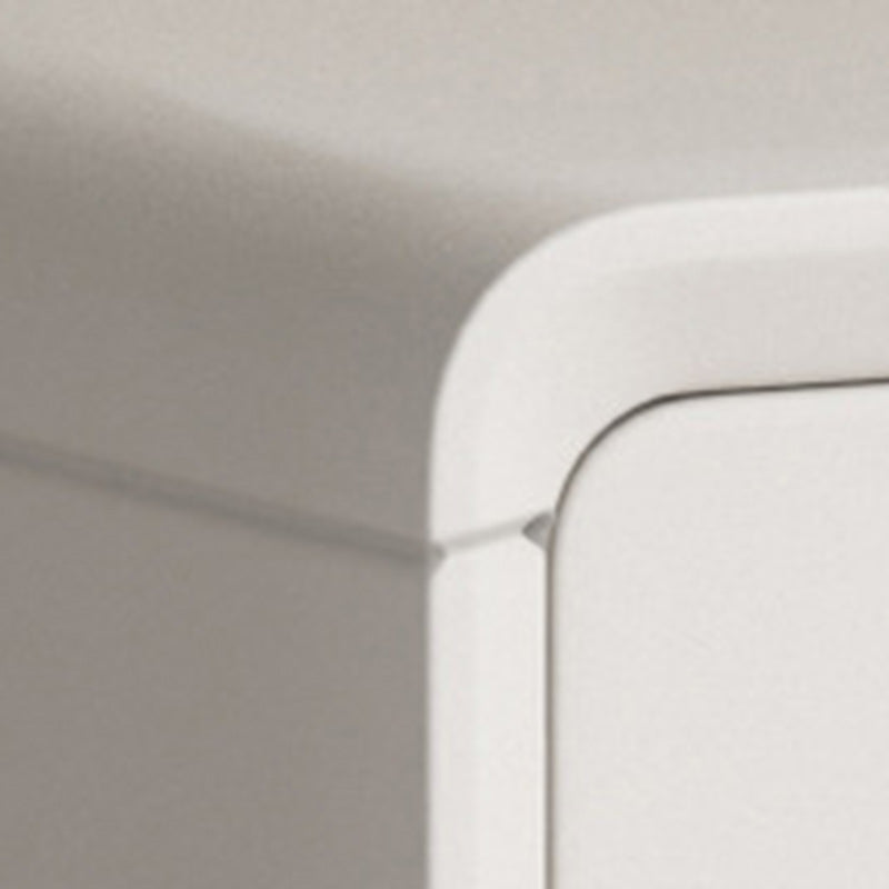 Modern Minimalist Solid Wood Rounded Square Nightstand 2-Drawer For Bedroom