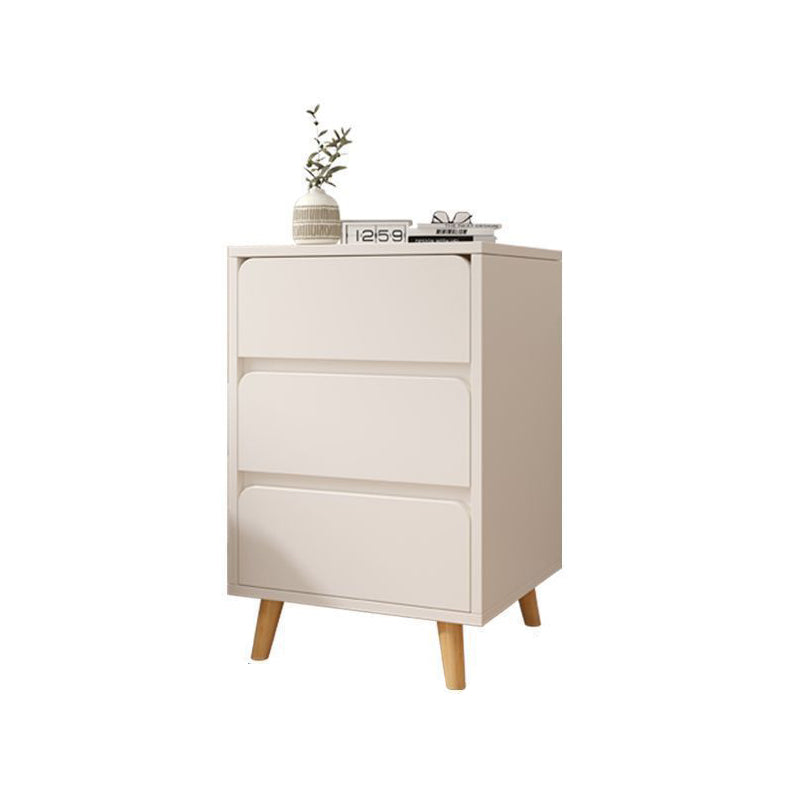 Modern Minimalist Medium-Density Fiberboard Solid Wood Cylinder Square Nightstand With 1/2/3 Drawers For Bedroom