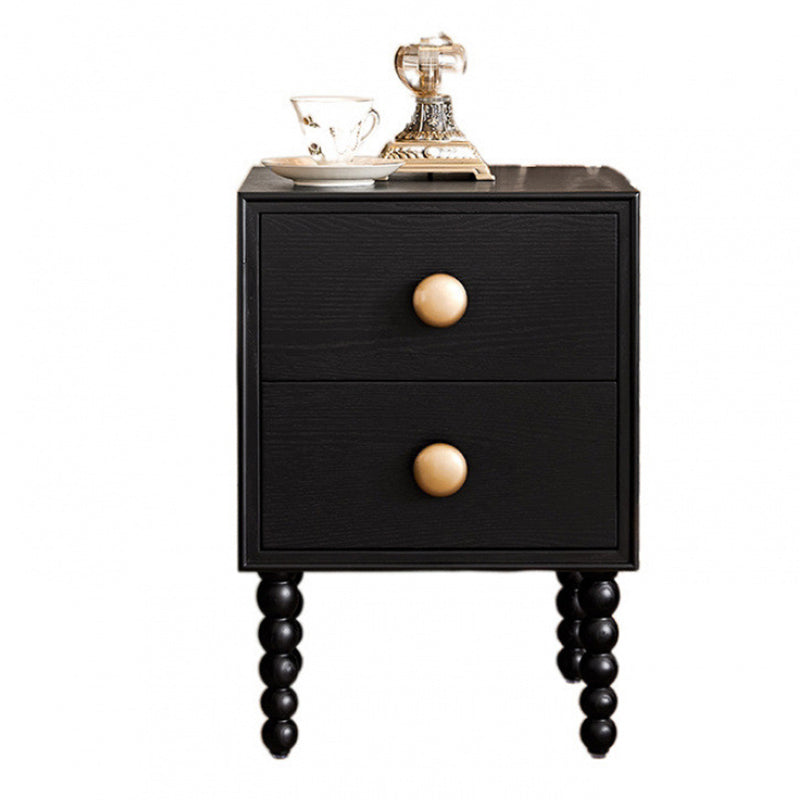 طاولة جانبية فرنسية تقليدية مصنوعة من الخشب الصلب مستطيلة الشكل ذات درجين لغرفة النوم