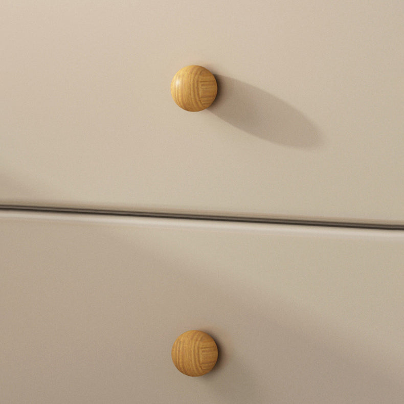 Modern Luxury Solid Wood & Metal Curved Square Nightstand 2-Drawer For Bedroom