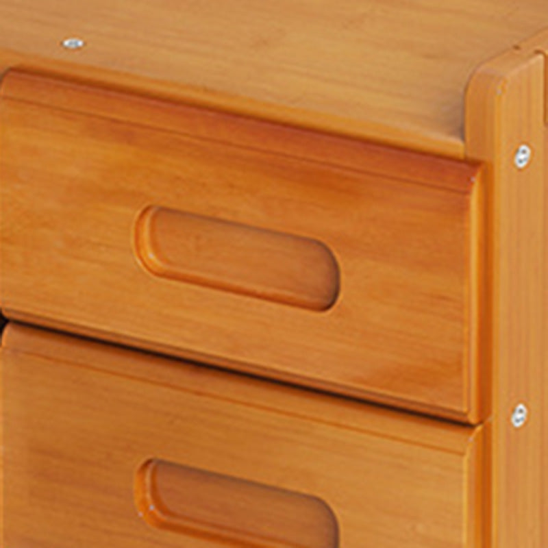Modern Minimalist Rectangular Nan Bamboo Density Board Nightstand 1/3 Drawer For Bedroom
