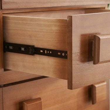 Contemporary Retro Cube Square Rubber Wood Nightstand 1-Drawer For Bedroom