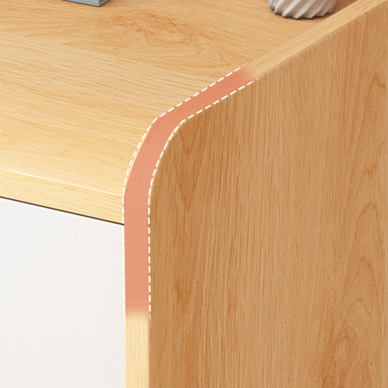 Contemporary Scandinavian Square Rectangular Density Board Nightstand 2/3 Drawer For Bedroom