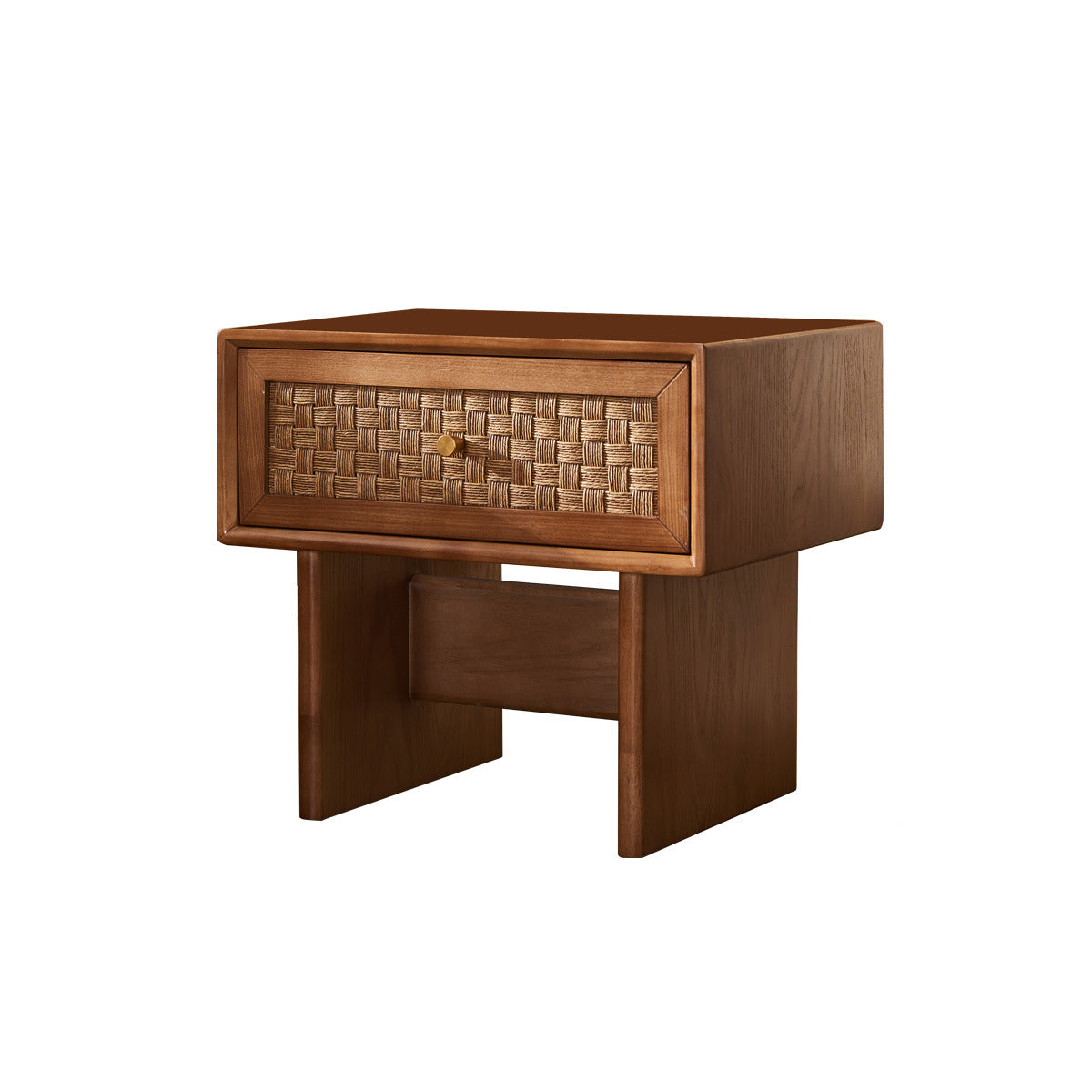 Traditional Vintage Rectangular Solid Wood Nightstand 1-Drawer For Bedroom