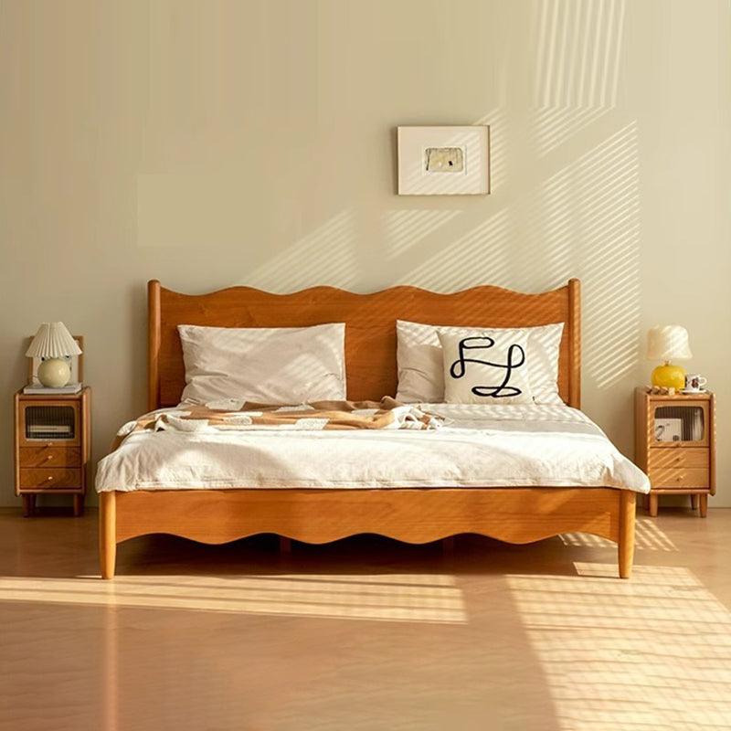 Modern Minimalist Rectangular Solid Wood Glass Nightstand 1-Cabinet For Bedroom