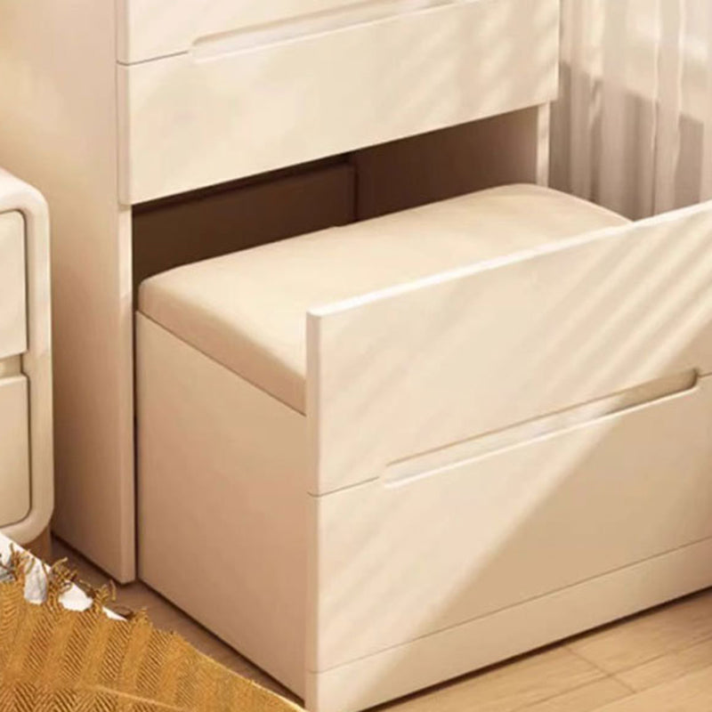 Modern Minimalist Rectangular Solid Wood Glass Makeup Vanity 3-Drawer For Bedroom