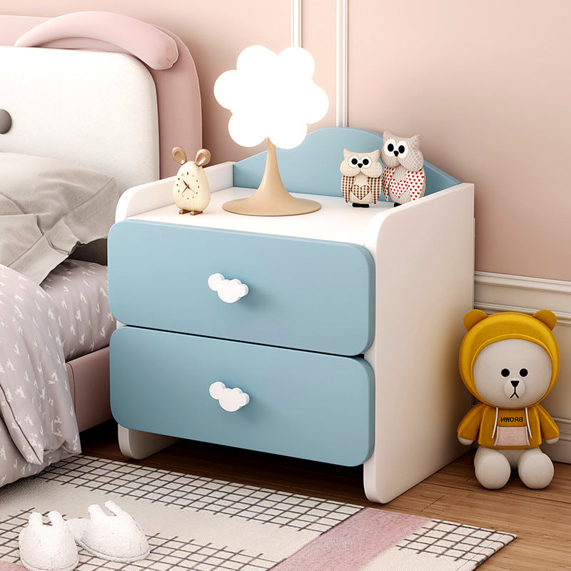 Modern Eclectic Kids Rectangular Panel Nightstand 1/2 Drawer For Bedroom