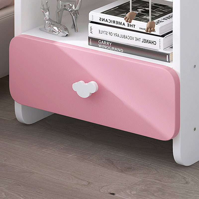 Modern Eclectic Kids Rectangular Panel Nightstand 1/2 Drawer For Bedroom