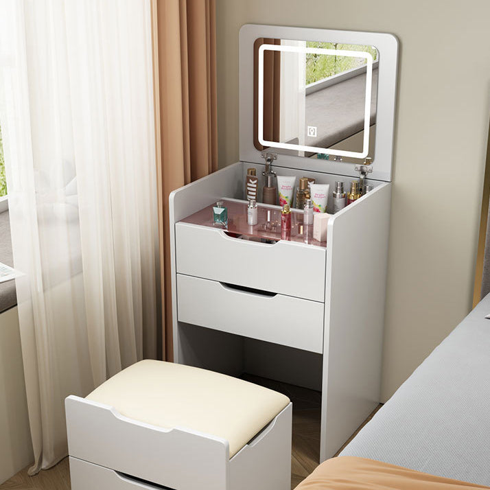 Modern Minimalist Rectangular Glass Board Makeup Vanity 3-Drawer For Bedroom