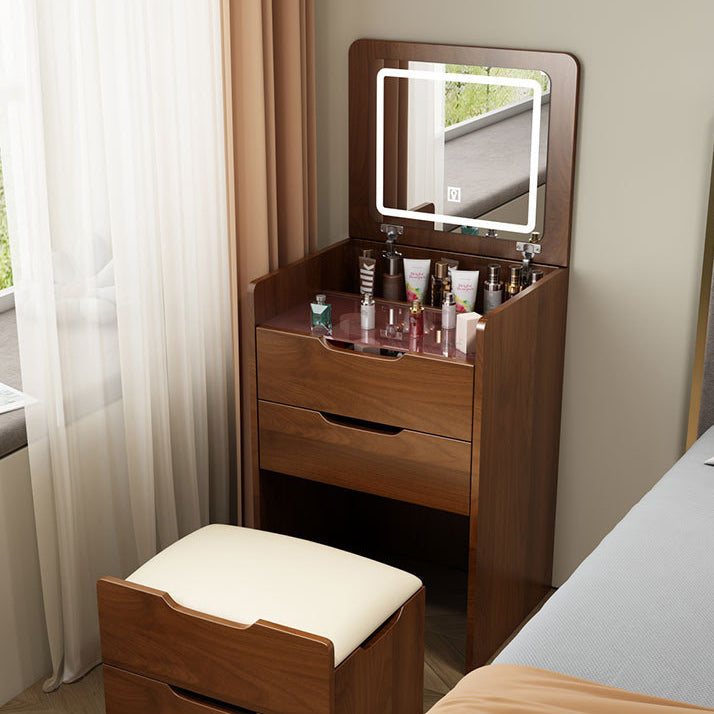 Modern Minimalist Rectangular Glass Board Makeup Vanity 3-Drawer For Bedroom