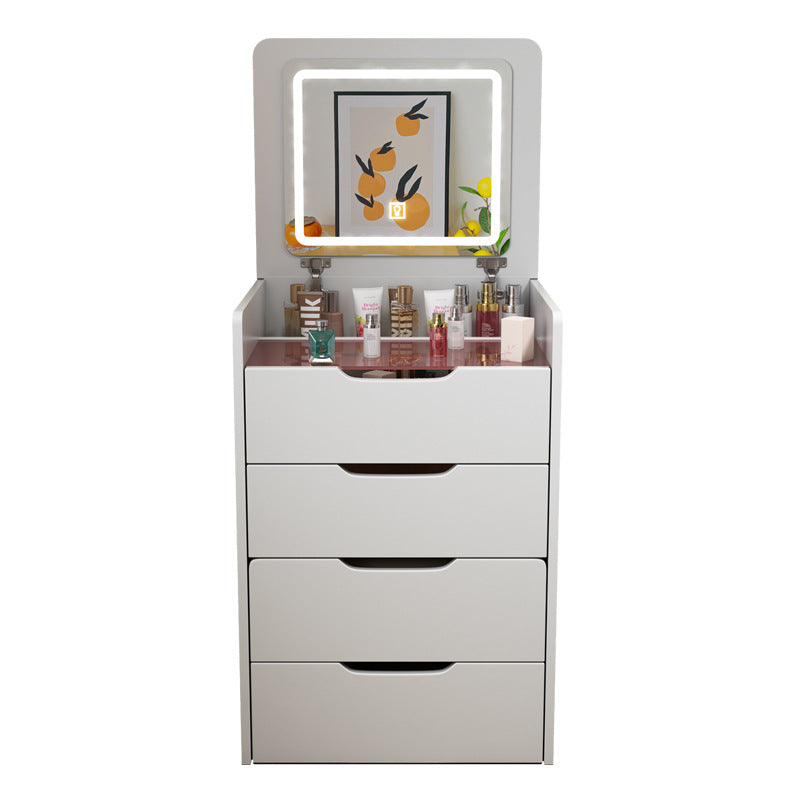 Modern Minimalist Rectangular Glass Board Makeup Vanity 3-Drawer For Bedroom
