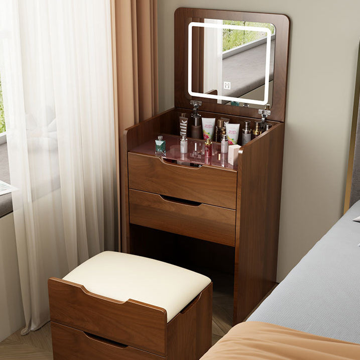 Modern Minimalist Rectangular Glass Board Makeup Vanity 3-Drawer For Bedroom