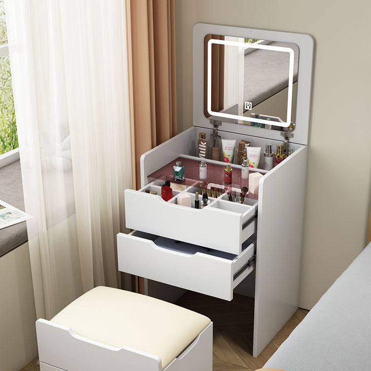 Modern Minimalist Rectangular Glass Board Makeup Vanity 3-Drawer For Bedroom