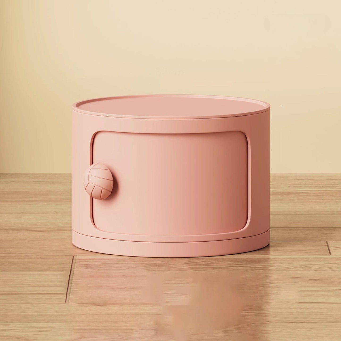 Modern Minimalist Dopamine Detachable Round Plastic Nightstand 1/2/3/4-Cabinet For Bedroom