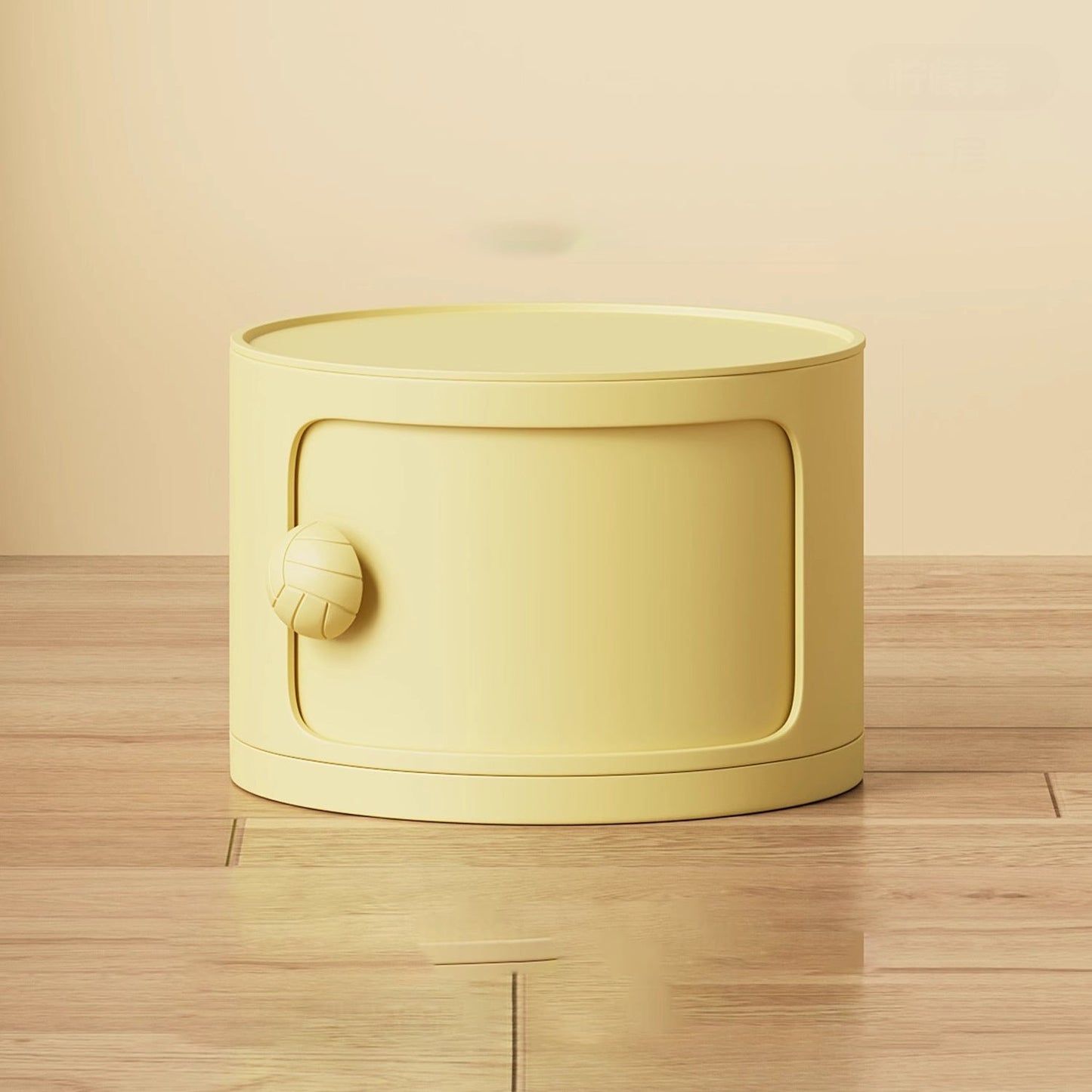 Modern Minimalist Dopamine Detachable Round Plastic Nightstand 1/2/3/4-Cabinet For Bedroom