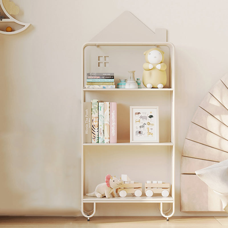 Modern Minimalist Large Capacity House Shape Iron Kids Floor-Standing Bookshelf 2/3-Shelf For Study