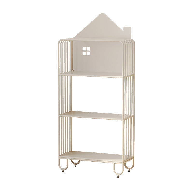 Modern Minimalist Large Capacity House Shape Iron Kids Floor-Standing Bookshelf 2/3-Shelf For Study