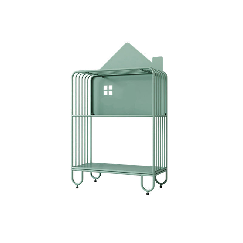 Modern Minimalist Large Capacity House Shape Iron Kids Floor-Standing Bookshelf 2/3-Shelf For Study