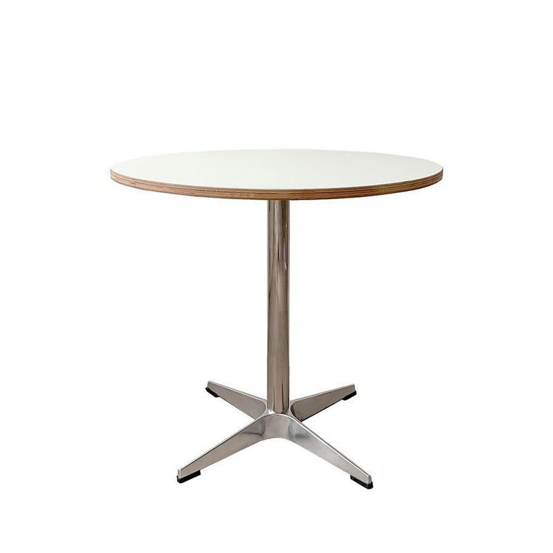 Modern Minimalist Wood Stainless Steel Aluminum Round Dining Table 1-Tier For Dining Room & Kitchen