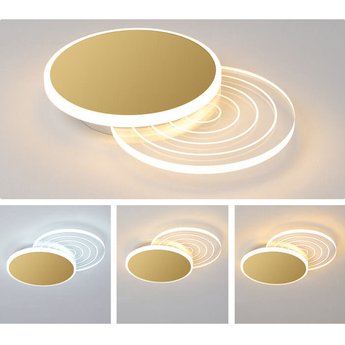 Modern Light Luxury Geometry Iron Acrylic LED Flush Mount Lighting