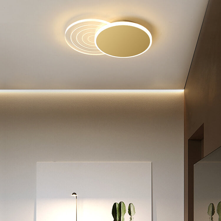 Modern Light Luxury Geometry Iron Acrylic LED Flush Mount Lighting