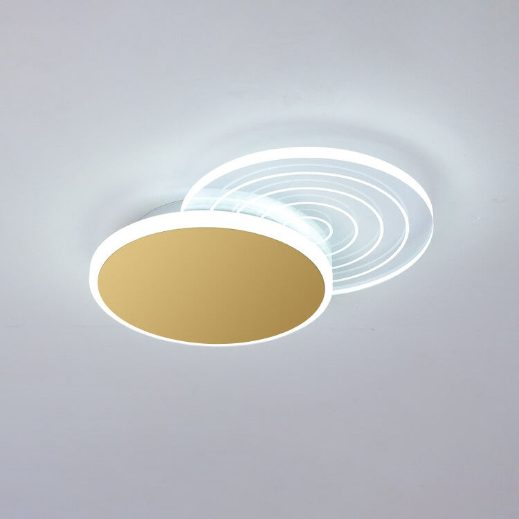Modern Light Luxury Geometry Iron Acrylic LED Flush Mount Lighting