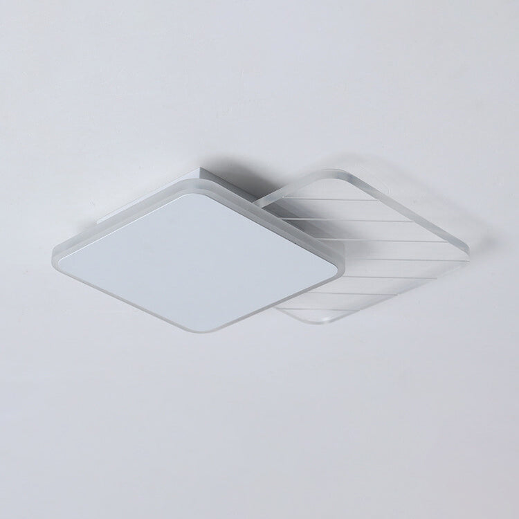 Modern Light Luxury Geometry Iron Acrylic LED Flush Mount Lighting