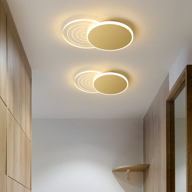 Modern Light Luxury Geometry Iron Acrylic LED Flush Mount Lighting