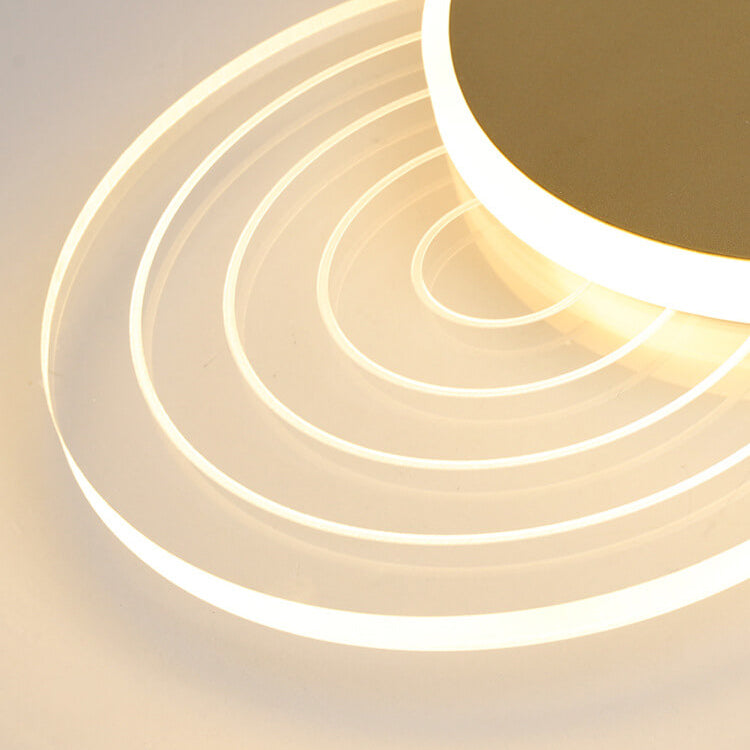 Modern Light Luxury Geometry Iron Acrylic LED Flush Mount Lighting