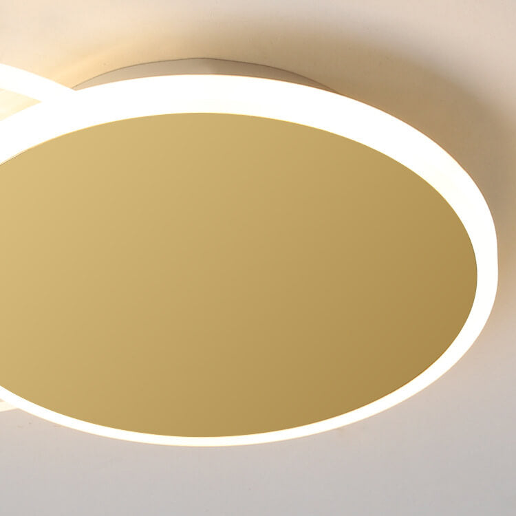 Modern Light Luxury Geometry Iron Acrylic LED Flush Mount Lighting