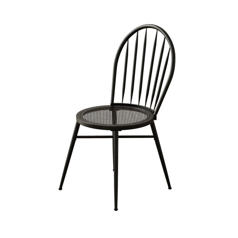 Contemporary Nordic Hollow Backrest Carbon Steel Frame Upholstered Dining Chair For Dining Room