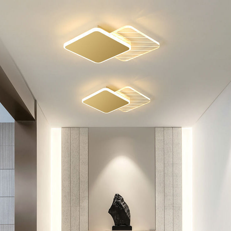 Modern Light Luxury Geometry Iron Acrylic LED Flush Mount Lighting