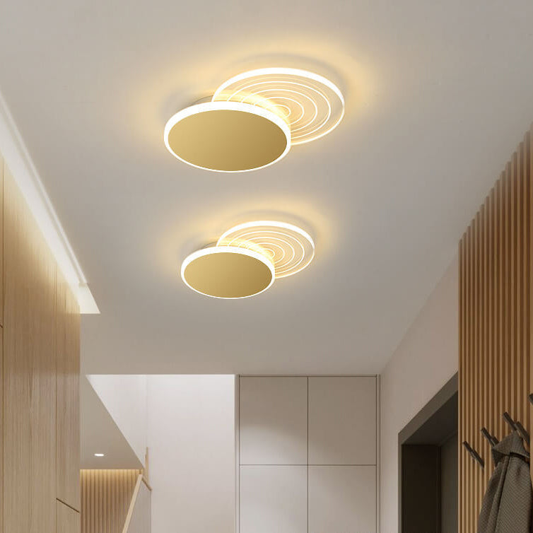 Modern Light Luxury Geometry Iron Acrylic LED Flush Mount Lighting