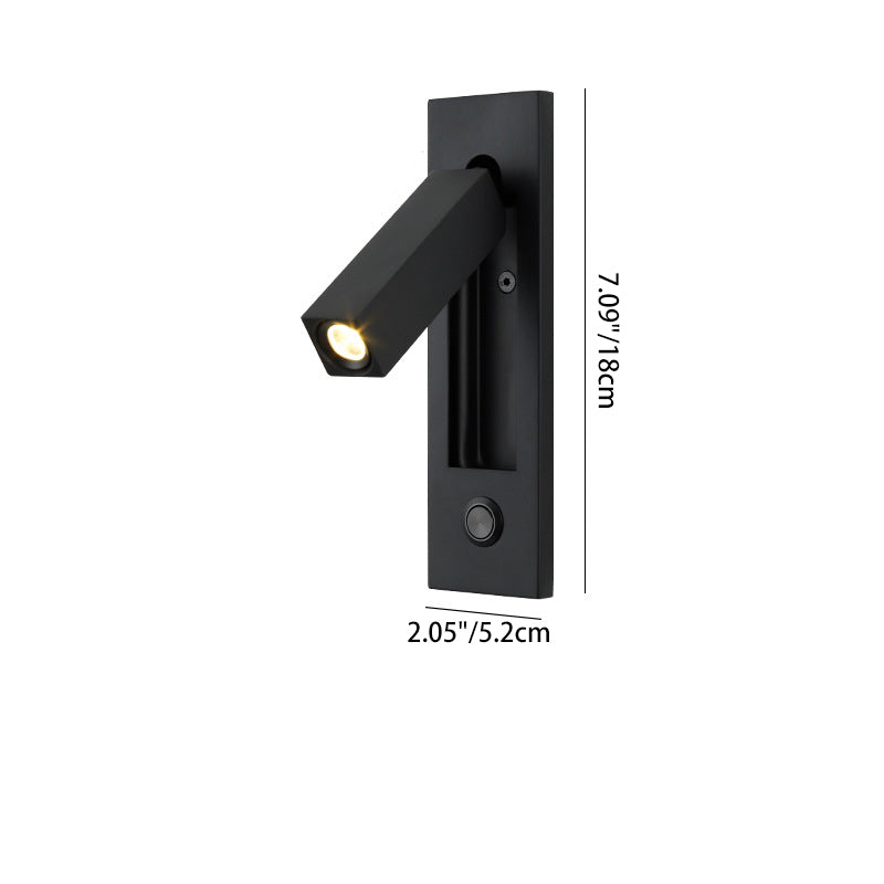 مصباح حائط LED هندسي قابل للتعديل من الألومنيوم - مصباح حائط بسيط مع إضاءة متعددة الزوايا لغرفة النوم