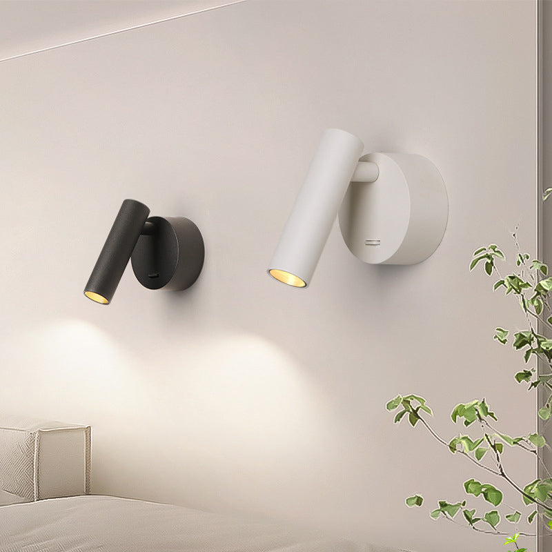 مصباح حائط LED دائري من الألومنيوم بتصميم عصري بسيط لغرفة المعيشة