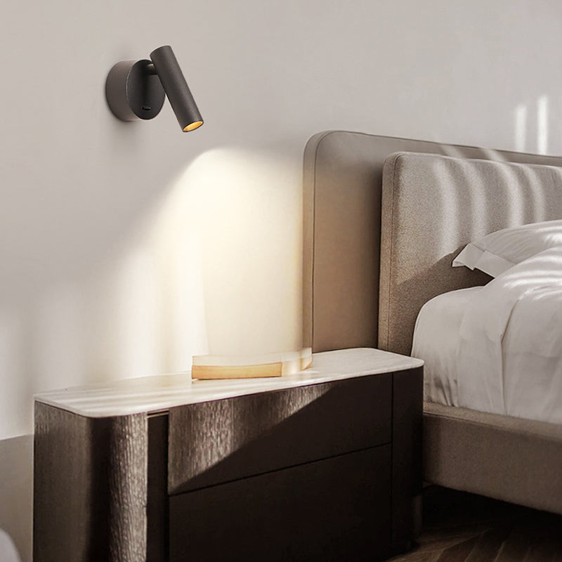 مصباح حائط LED دائري من الألومنيوم بتصميم عصري بسيط لغرفة المعيشة