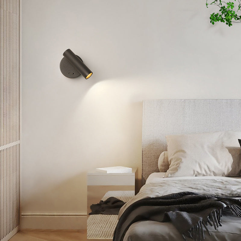 مصباح حائط LED دائري من الألومنيوم بتصميم عصري بسيط لغرفة المعيشة