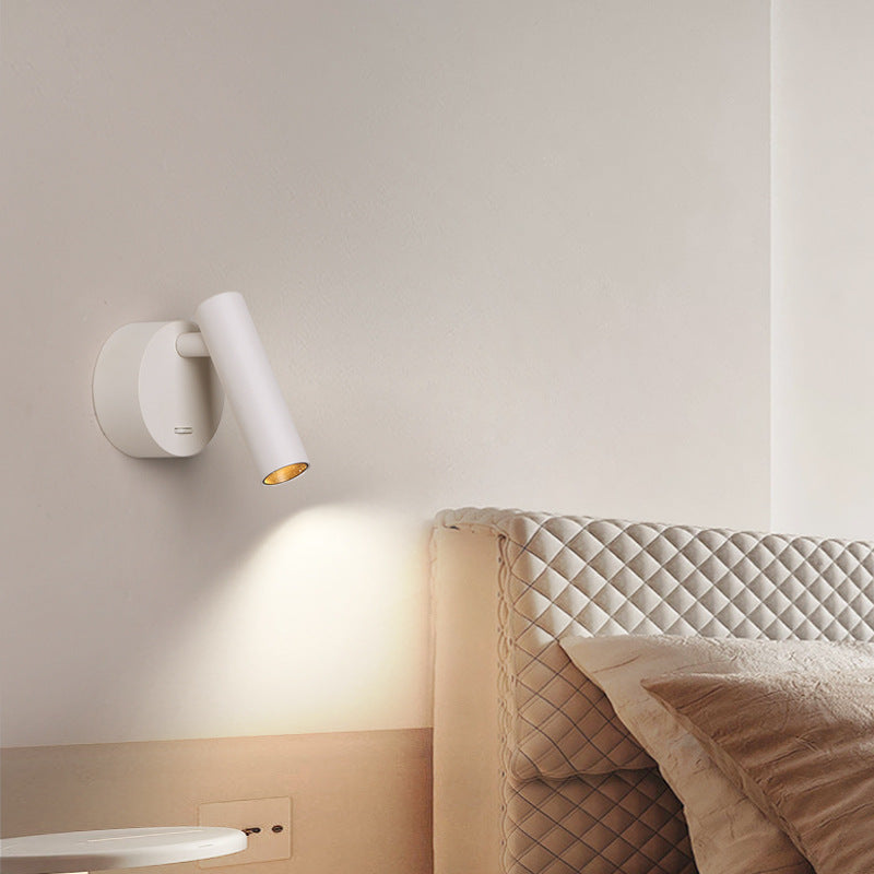 مصباح حائط LED دائري من الألومنيوم بتصميم عصري بسيط لغرفة المعيشة