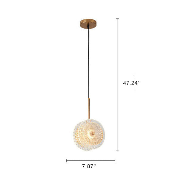 Modern Crystal Glass Disc 1-Light LED Pendant Light