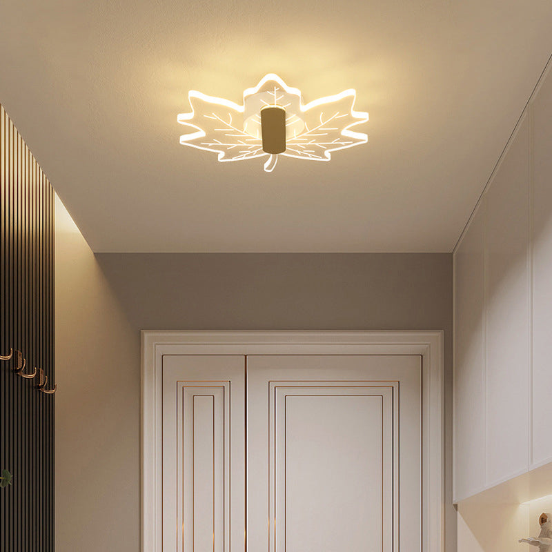 مصباح حائط LED إبداعي على شكل ورقة القيقب من الأكريليك بتصميم آرت ديكو الحديث