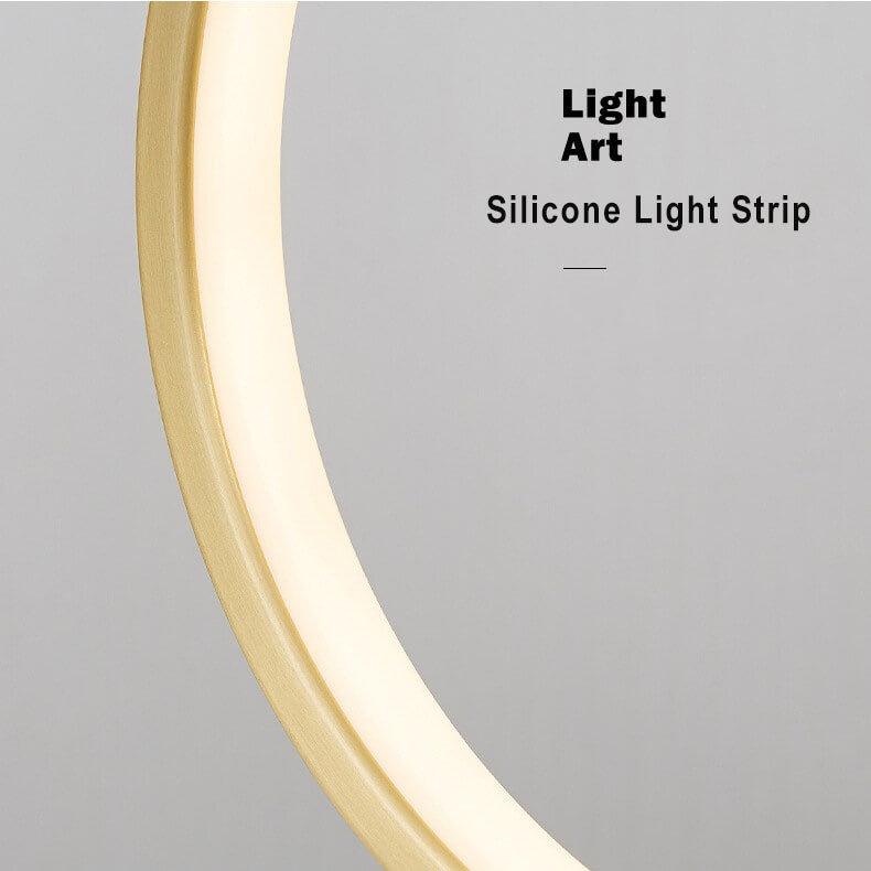 Modern Minimalist Circle Copper Silicone LED Table Lamps For Bedroom