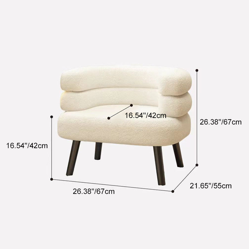 Modern Minimalist Oval Lambswool Carbon Steel Vanity Stool Backrest For Bedroom
