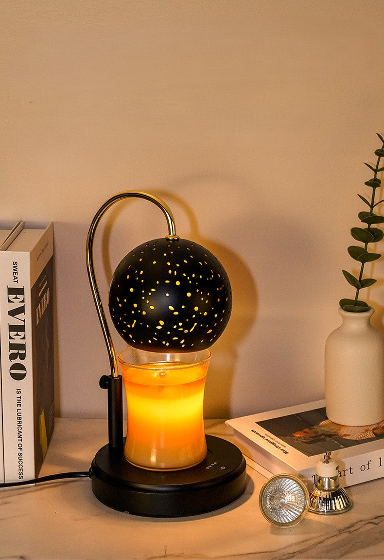 Contemporary Scandinavian Star Orb Disc Base Iron Plastic 1-Light Aromatherapy Melting Wax Table Lamp For Bedroom