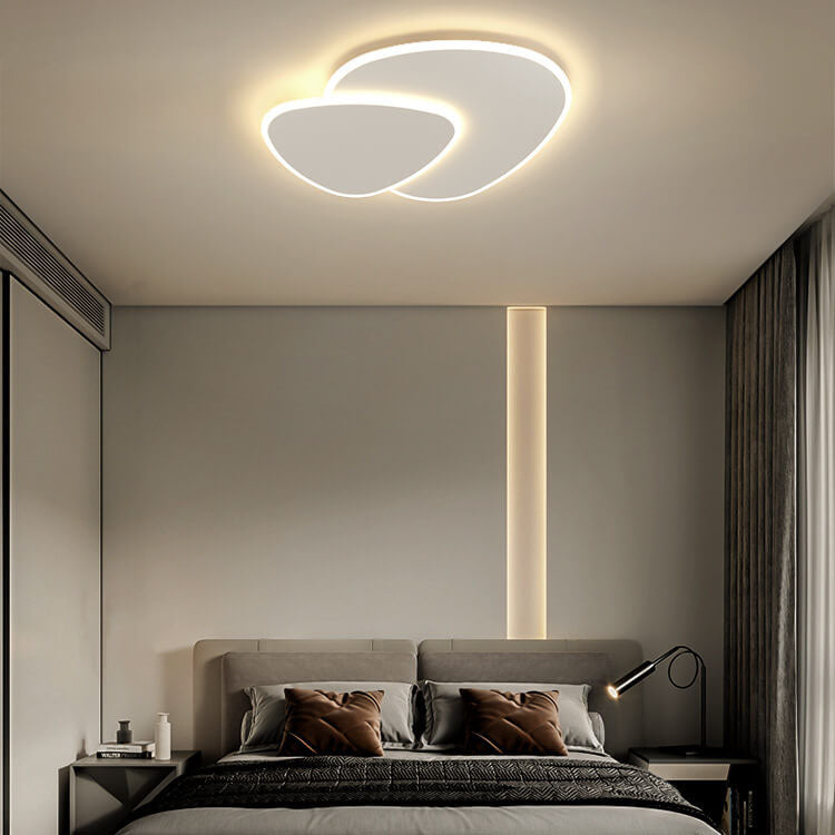 Minimalist 1-Light Two Round Changeable Tunable White LED Flush Mount Lighting