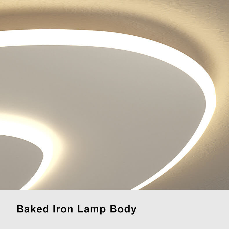 Minimalist 1-Light Two Round Changeable Tunable White LED Flush Mount Lighting