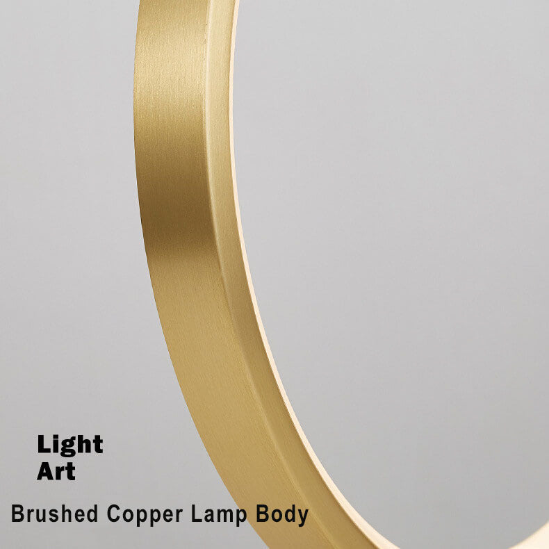 Modern Minimalist Circle Copper Silicone LED Table Lamps For Bedroom