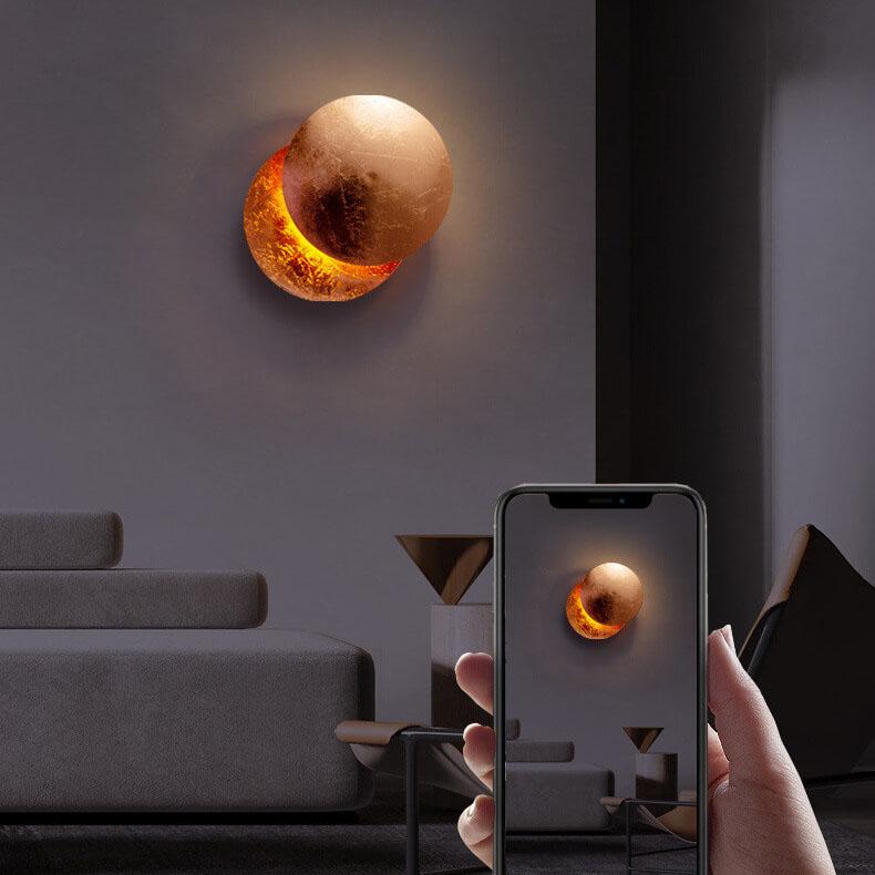Modern Creative Solar and Lunar Eclipses 1-Light LED Art Wall Sconce Lamps